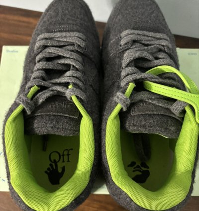 Off White Out Of Office Sneakers Black Wool Green