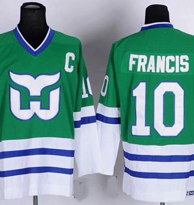 Mens Vintage Ron Francis Jersey 10 Hartford Whalers Stitched Green
