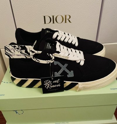 Off White Shoes Low Vulcanized Eco Canvas Sneakers
