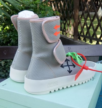 Off White Sneakers 42 Grey High Top Shoe Shoes Sneaker
