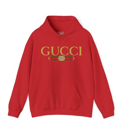 Gucci Gg Logo Red Hoodie - Size Usa