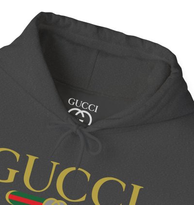 Gucci Gg Logo Charcoal Hoodie - Size Usa