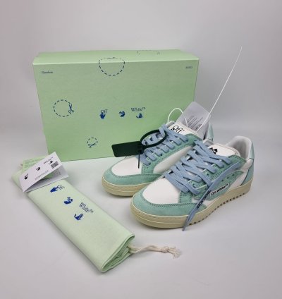 Off-white 5 0 White And Blue Sneakers New Fw22 38