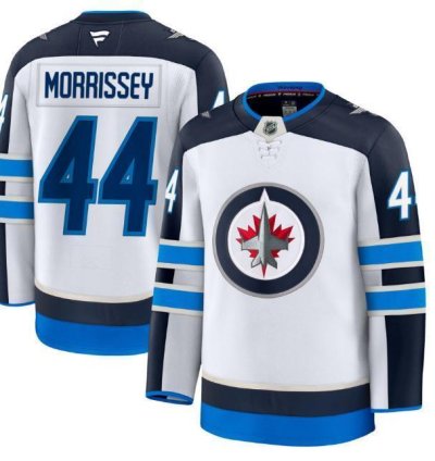 Custom Josh Morrissey Jets Jersey - White All Stitched
