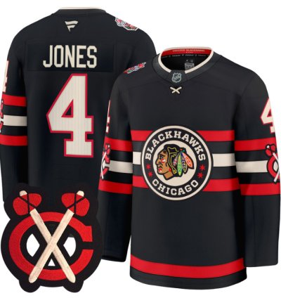Seth Jones Jersey 4 Chicago Blackhawks Winter Classic Patch Stitched Black