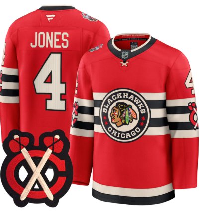 Seth Jones Jersey 4 Chicago Blackhawks Winter Classic Patch Stitched Red