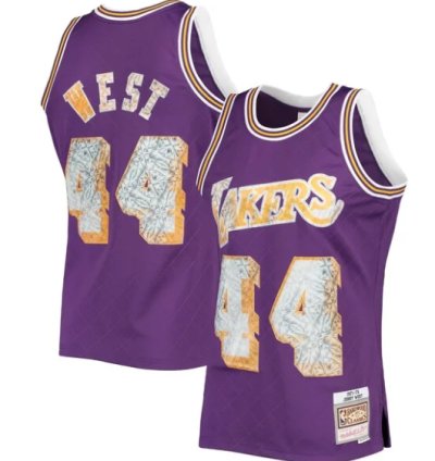 Jerry West Los Angeles Lakers 197172 Hardwood Classics Nba 75th Anniversary Diamond Swingman Jersey - Purple