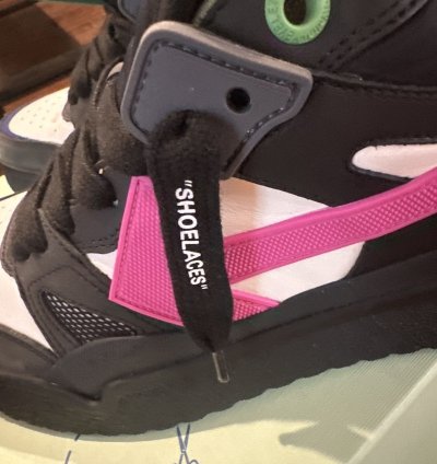 Off-white Mid Top Sponge Sneaker Black Fuschia 46