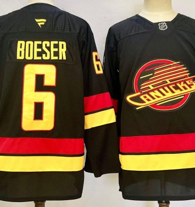 Custom Men Brock Boeser Canucks Black Jersey All Stitched