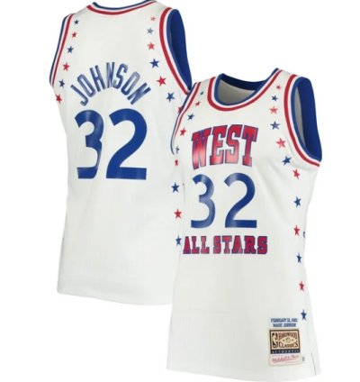 Magic Johnson Los Angeles Lakers 1983 Nba All-star Game Hardwood Classics Authentic Jersey - White