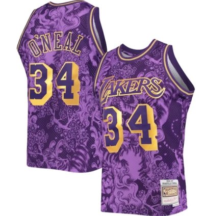 Shaquille Oneal Los Angeles Lakers Hardwood Classics 199697 Lunar New Year Swingman Jersey - Purple