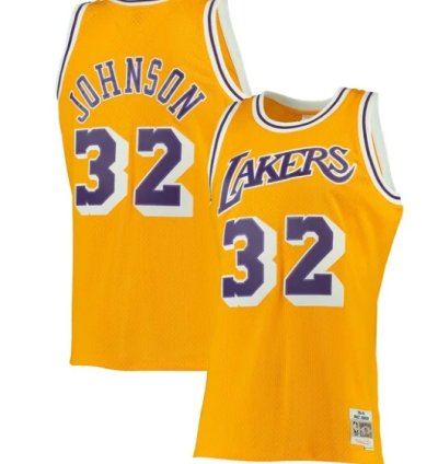 Magic Johnson Los Angeles Lakers 198485 Big Tall Hardwood Classics Swingman Jersey - Gold