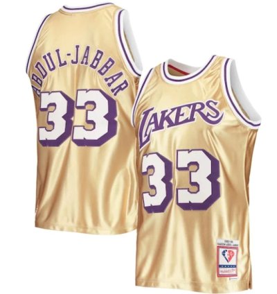Kareem Abdul-jabbar Los Angeles Lakers 75th Anniversary 198384 Hardwood Classics Swingman Jersey - Gold