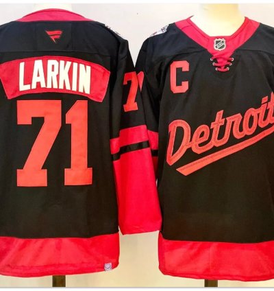 Dylan Larkin Jersey 71 Detroit Red Wings 2025 Stadium Series Stitched Black