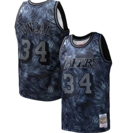 Shaquille Oneal Los Angeles Lakers Hardwood Classics 199697 Tie-dye Swingman Jersey - Black