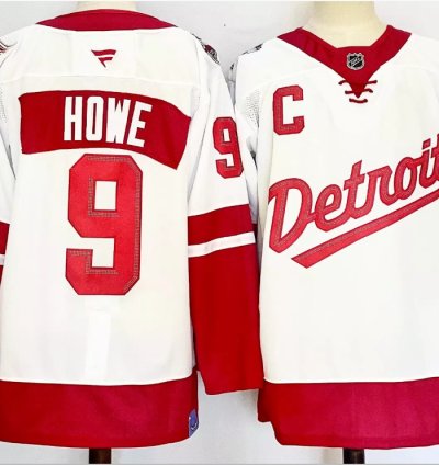 Gordie Howe Jersey 9 Detroit Red Wings 2025 Stadium Series Stitched White