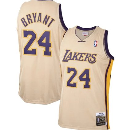 Los Angeles Lakers Kobe Bryant Gold 2008-09 Hardwood Classics Authentic Player Jersey