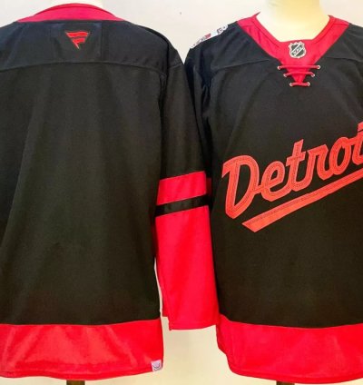 Team Jersey No Name Detroit Red Wings 2025 Stadium Series Stitched Black