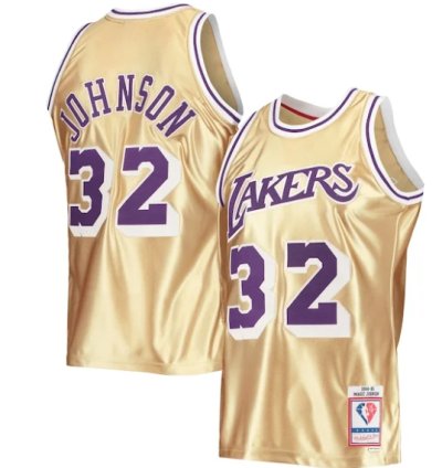 Magic Johnson Los Angeles Lakers 75th Anniversary 198485 Hardwood Classics Swingman Jersey - Gold