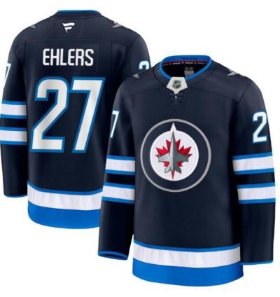 Custom Nikolaj Ehlers Jets Jersey - Navy All Stitched