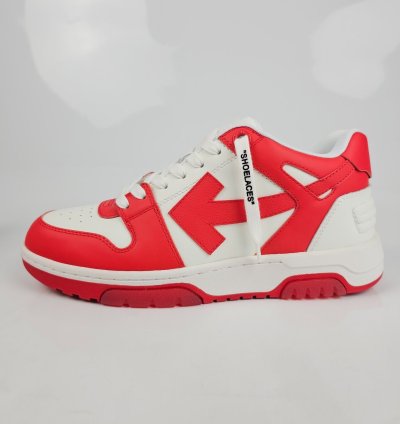 Off-white Out Of Office Men White And Red Sneakers New
