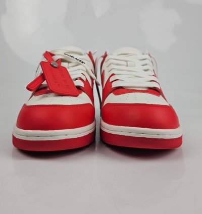 Off-white Out Of Office Men White And Red Sneakers New