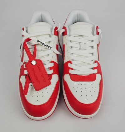 Off-white Out Of Office Men White And Red Sneakers New