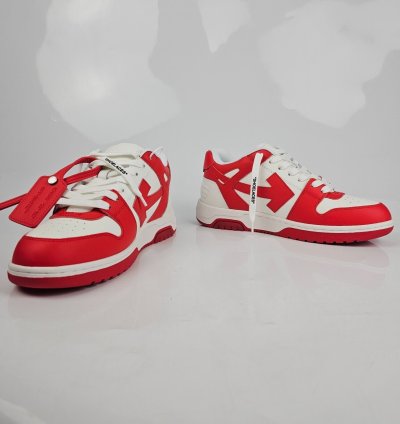 Off-white Out Of Office Men White And Red Sneakers New