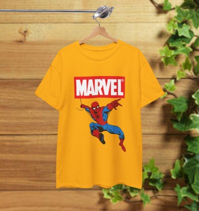 Marvel Spider-man T-shirt Gold Shirt Usa Size