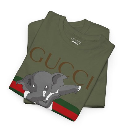 Gucci Elephant Military Green T-shirt - Size Usa