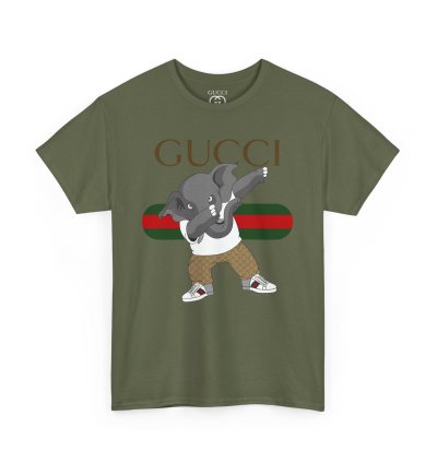 Gucci Elephant Military Green T-shirt - Size Usa