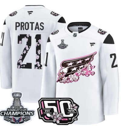 Aliaksei Protas Jersey 21 Washington Capitals 50th 2018 Stanley Cup Champions Patch White