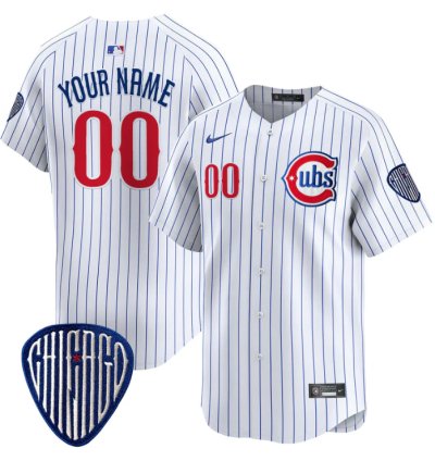 Custom Chicago Cubs Jersey Blue Alternate Vapor Premier Limited Stitched Pinstripe