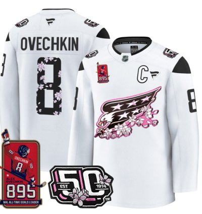 Ovechkin Jersey 8 Washington Capitals All-time Leading Goals Leader Patch White
