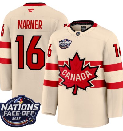 Mens Mitch Marner Jersey 16 Canada 4 Nations Face-off 2025 Stitched Cream