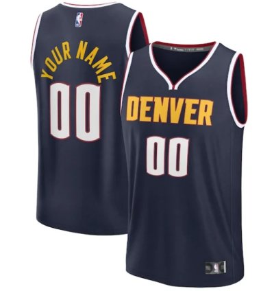 Denver Nuggets Fast Break Custom Jersey Icon Edition - Navy
