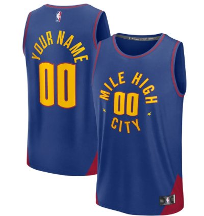 Denver Nuggets Fast Break Custom Jersey Icon Edition - Blue