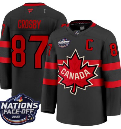 Mens Sidney Crosby Jersey 87 Canada 4 Nations Face-off 2025 Stitched Black