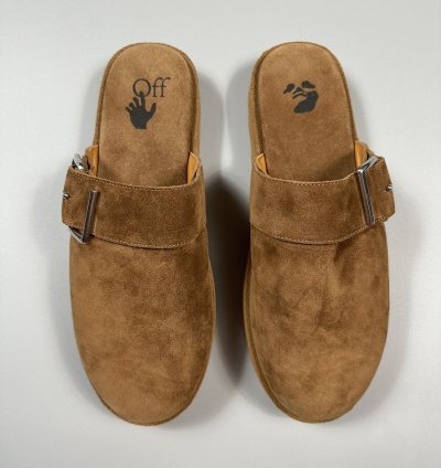 Off-white Virgil Abloh Suede Sponge Mules Clogs