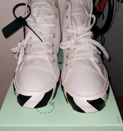 Off-white Vulc Sneaker Mid White Black- Size 12 46 Euro
