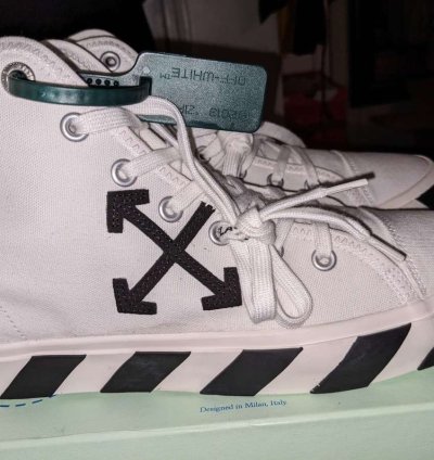 Off-white Vulc Sneaker Mid White Black- Size 12 46 Euro
