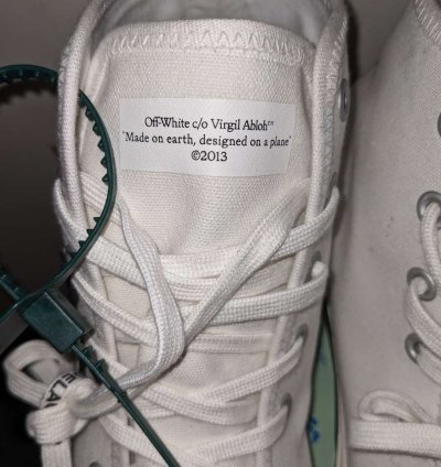 Off-white Vulc Sneaker Mid White Black- Size 12 46 Euro