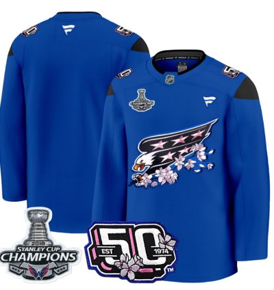 Team Jersey Washington Capitals 50th 2018 Stanley Cup Champions Patch Stitched Royal