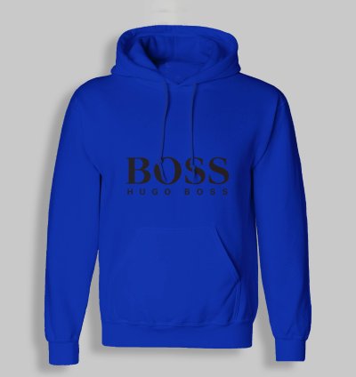 Hugo Boss Logo Unisex Blue Hoodie - Size Usa