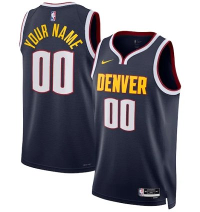 Denver Nuggets Nike Unisex Swingman Custom Jersey Navy - Icon Edition