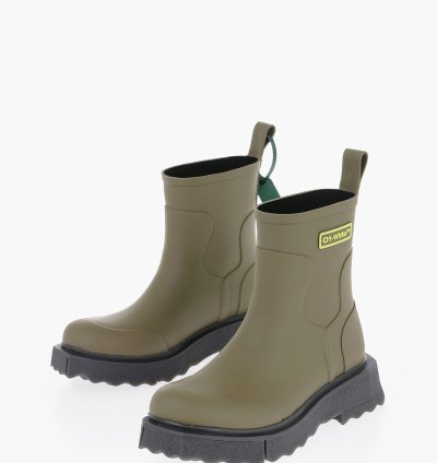 Og1mm0824 Rubber Logo Sponge Booties In Military Green