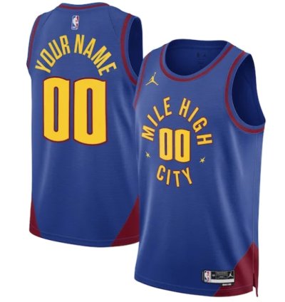 Denver Nuggets Jordan Brand Unisex 202223 Swingman Custom Jersey - Statement Edition - Blue