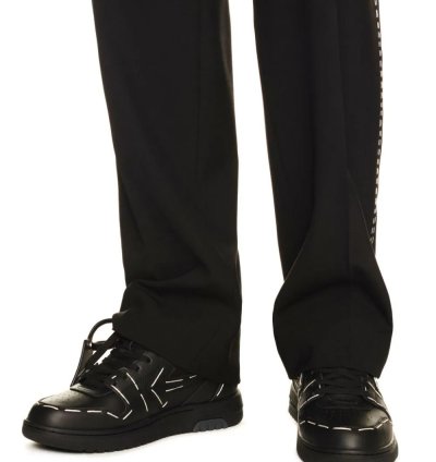 Out Of Office Sneakers Leather Sartorial Stitching In Black