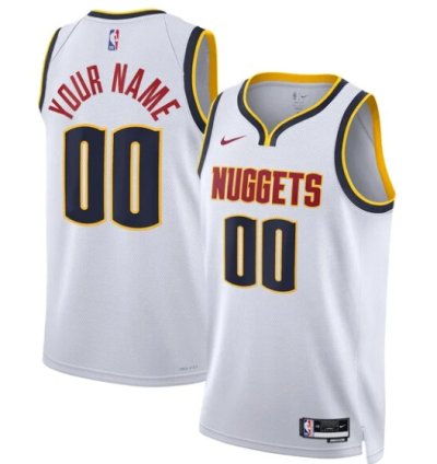 Denver Nuggets Nike Unisex Swingman Custom Jersey White - Association Edition