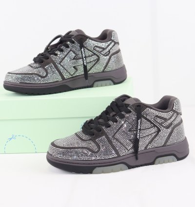 Out Of Office Strass Sneakers In Strass Dark Grey Black